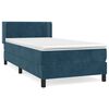 vidaXL Cama box spring con colch&oacute;n terciopelo azul oscuro 100x200 cm