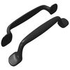 vidaXL Manija de muebles 2 uds. Negro 130 x 19,4 x 22,3 mm Aluminio