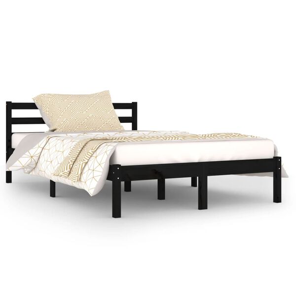 vidaXL Estructura de cama sin colchón madera pino negro 120x200 cm