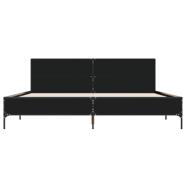 vidaXL Estructura de cama madera de ingenier&iacute;a y metal negro 200x200cm