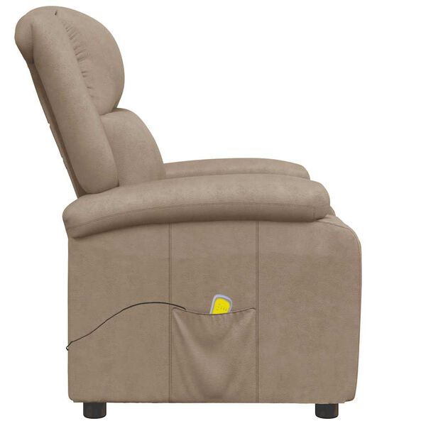 vidaXL Sill&oacute;n de masaje de cuero sint&eacute;tico color capuchino