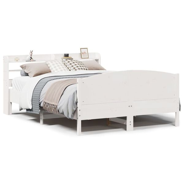 vidaXL Estructura de cama sin colchón madera de pino blanca 150x200 cm