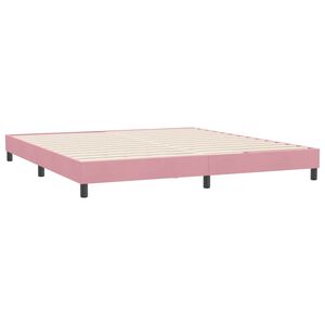 vidaXL Estructura de cama sin colch&oacute;n terciopelo rosa 180x210 cm