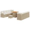 vidaXL Conjunto de sof&aacute;s de jard&iacute;n 11 uds. Beige rat&aacute;n sint&eacute;tico