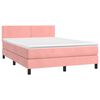vidaXL Cama box spring con colch&oacute;n terciopelo rosa 140x200 cm