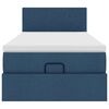 vidaXL Estructura de cama otomana con colch&oacute;n tela azul 80x200cm