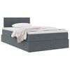 vidaXL Cama con almacenamiento Gris oscuro 120 x 200 cm Terciopelo