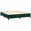 vidaXL Cama box spring colch&oacute;n y LED terciopelo verde oscuro 160x200cm