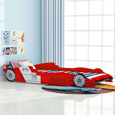 vidaXL Cama con forma de coche de carreras para niños roja 90x200 cm