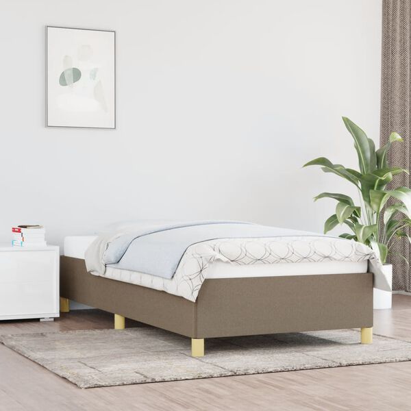 vidaXL Estructura de cama sin colch&oacute;n tela gris taupe 80x200 cm