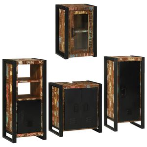 vidaXL Juego de muebles de ba&ntilde;o 4 uds. Multicolor 55 x 35 x 60 cm