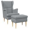 vidaXL Sill&oacute;n con Pouf 2 uds. Gris Claro Tela