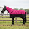 vidaXL Manta para Caballo Rosa y Negro 145 cm Poli&eacute;ster