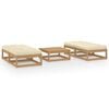 vidaXL Juego de muebles de jard&iacute;n 5 pzas y cojines madera pino maciza