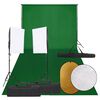 vidaXL Kit de estudio fotogr&aacute;fico con set de luces, fondo y reflector