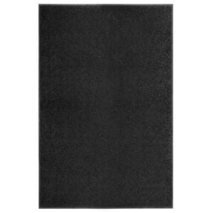 vidaXL Felpudo lavable negro 120x180 cm