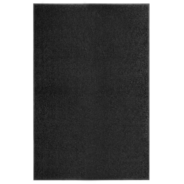 vidaXL Felpudo lavable negro 120x180 cm