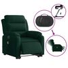 vidaXL Sill&oacute;n masaje reclinable elevable terciopelo verde oscuro