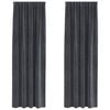 vidaXL Cortinas opacas 2 uds. Gris Claro 140 x 260 cm Terciopelo