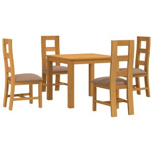 vidaXL Conjunto de comedor 5 uds. Gris Madera de Roble S&oacute;lido