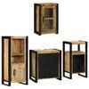 vidaXL Juego de muebles de ba&ntilde;o 4 pcs Marr&oacute;n Madera de mango s&oacute;lido
