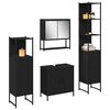 vidaXL Juego de muebles de ba&ntilde;o 4 pcs Negro Madera contrachapada