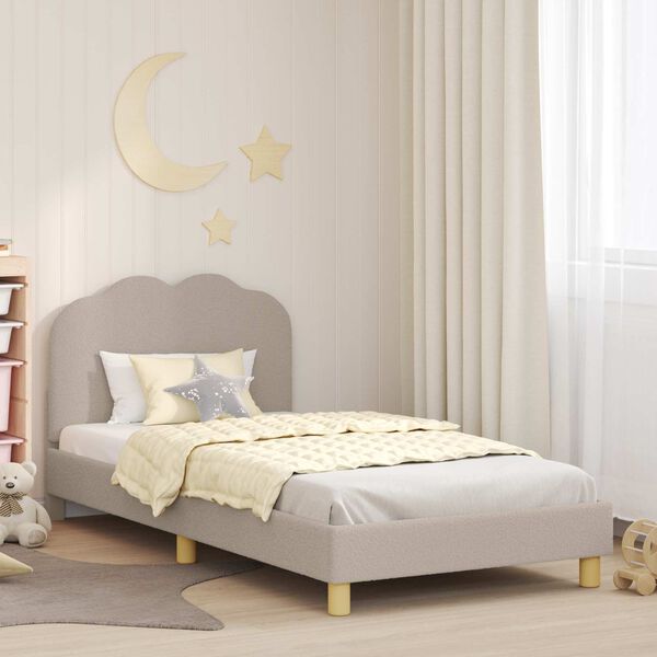 vidaXL Cama para ni&ntilde;os con cabecero Gris Claro 90 x 190 cm