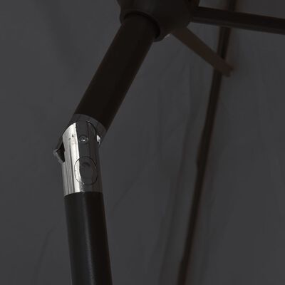 vidaXL Sombrilla de jardín con palo de metal negro 300x200 cm