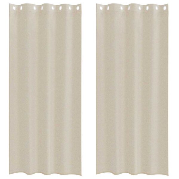 vidaXL Cortina de Voil&eacute; 2 pcs Arena 245 x 140 cm Poli&eacute;ster