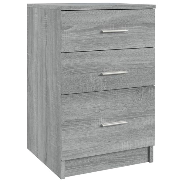vidaXL Mesita de noche madera contrachapada gris Sonoma 40x40x63 cm