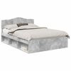 vidaXL Estructura de cama con cabecera Gris concreto 150 x 200 cm