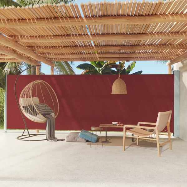 vidaXL Toldo lateral retr&aacute;ctil de jard&iacute;n rojo 180x600 cm