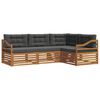 vidaXL Conjunto de sof&aacute;s de exterior 4 uds. Natural y Antracita