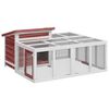 vidaXL Conejera de madera maciza de pino moca 144x123x67,5 cm