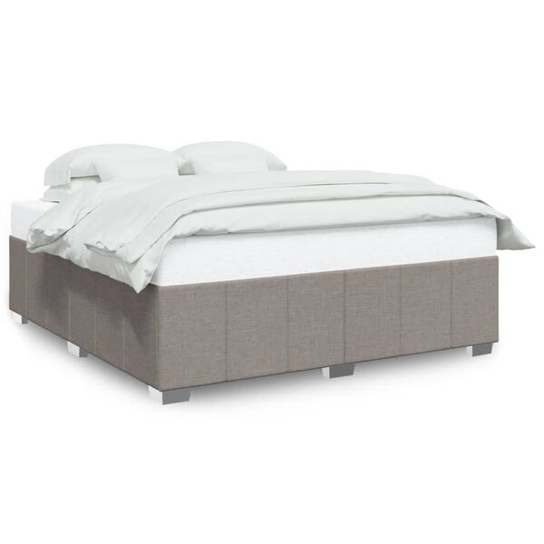 vidaXL Cama sin colch&oacute;n tela gris taupe 200x200 cm