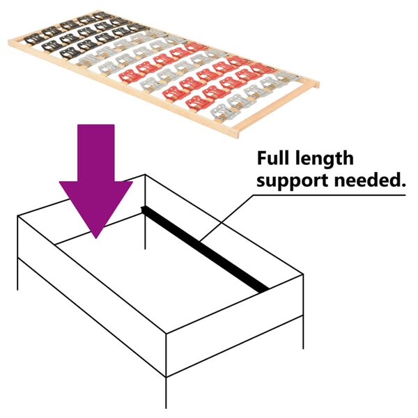 vidaXL Estructura de cama con 12 listones y soportes 80x200 cm