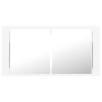 vidaXL Armario espejo de baño con luz LED acrílico blanco 90x12x45 cm