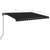 vidaXL Toldo autom&aacute;tico con LED sensor de viento gris antracita 4x3,5m
