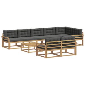 vidaXL Conjunto de sof&aacute;s de exterior 9 pcs Blanco y Antracita