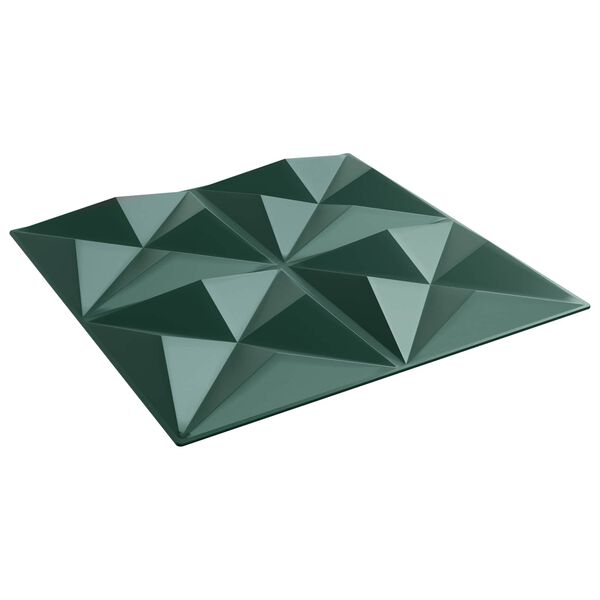 vidaXL Paneles de pared 12 pcs Verde Origami 50 x 50 cm Espuma XPS