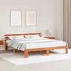 vidaXL Estructura de cama con cabecera Marr&oacute;n cera 180 x 200 cm