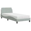vidaXL Cama con colch&oacute;n Dover terciopelo gris claro 90x190 cm