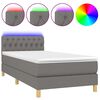 vidaXL Cama box spring con colch&oacute;n y LED tela gris oscuro 100x200 cm