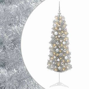 vidaXL &Aacute;rbol de Navidad artificial estrecho con bolas 150 cm 150 LED