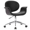 vidaXL Silla de comedor giratoria cuero sint&eacute;tico negro