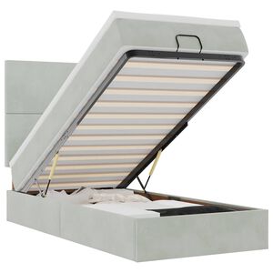 vidaXL Estructura cama otomana colchones gris claro 80x200cm