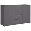vidaXL Aparador de madera contrachapada gris 120x35,5x75 cm