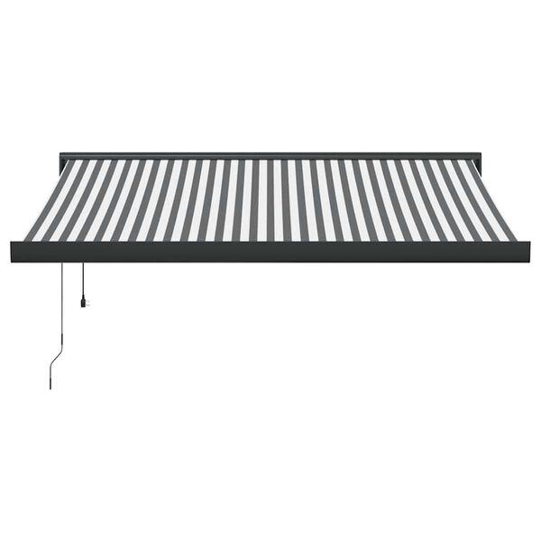 vidaXL Toldo retr&aacute;ctil aluminio y tela antracita y blanco 3,5x2,5 m