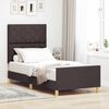 vidaXL Estructura de cama con cabecera Marr&oacute;n oscuro 100 x 200 cm tela