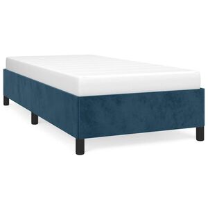 vidaXL Estructura de cama sin colch&oacute;n terciopelo azul oscuro 90x190 cm